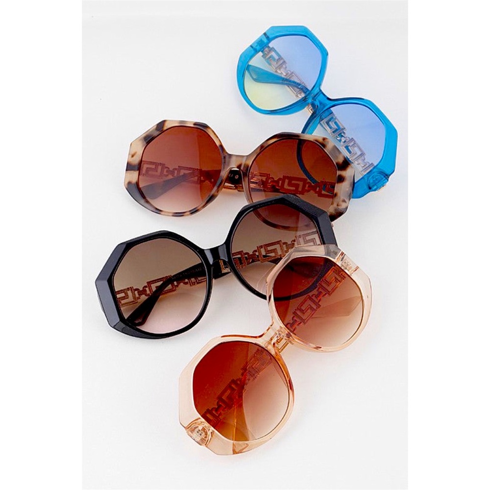 Tan Oversized Geometric Sunglasses